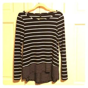 BCBG MAXAZRIA black and white striped long sleeve